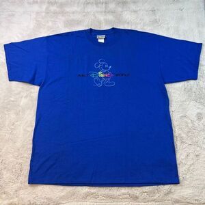 Vintage 90s Walt Disney World Mens XL Blue Embroidered Shirt Made in Canada NEW